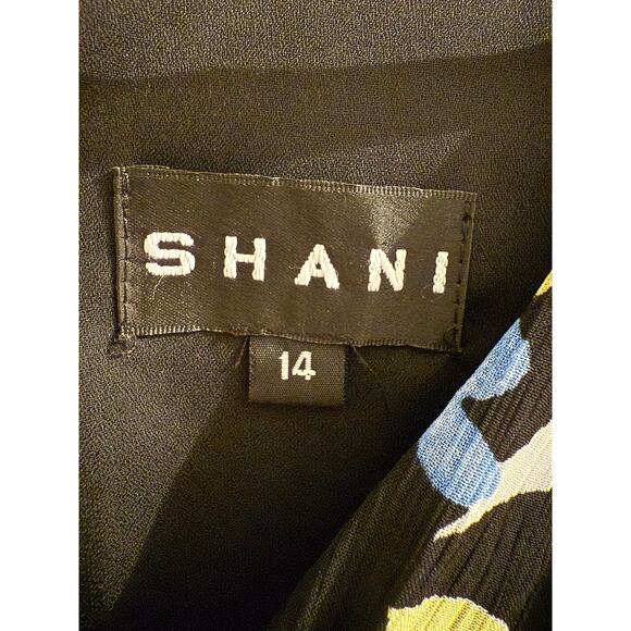 Shani Women’s 14 Floral Twist Bodice Flowy Midi Dress 3/4 Sleeves Career Party - Picture 2 of 5